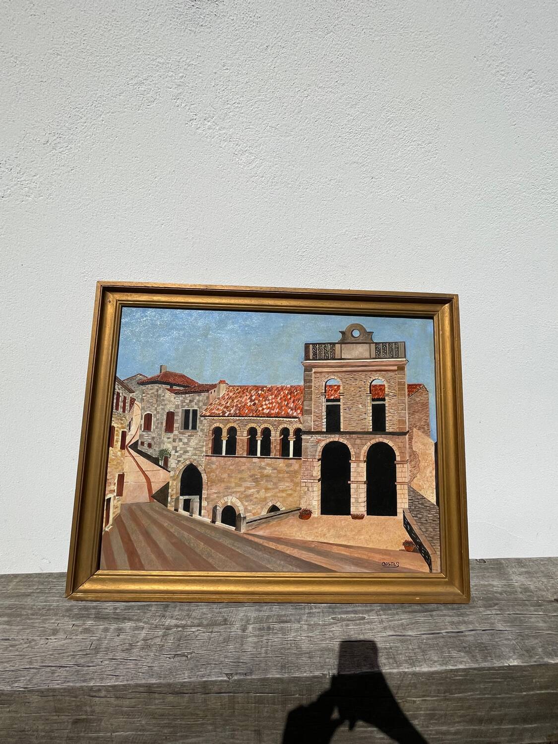 Tableau paysage italien peinture huile