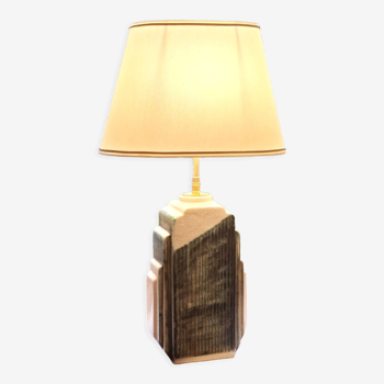 Lampe art déco en céramique émaillée, signée et datée 1930