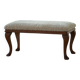 Danish rococo-style bench, cabriole legs and lambswool seat, early 20th century.