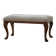 Danish rococo-style bench, cabriole legs and lambswool seat, early 20th century.
