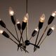 Brass chandelier with nine lights Stilnovo, Italy, 1950s