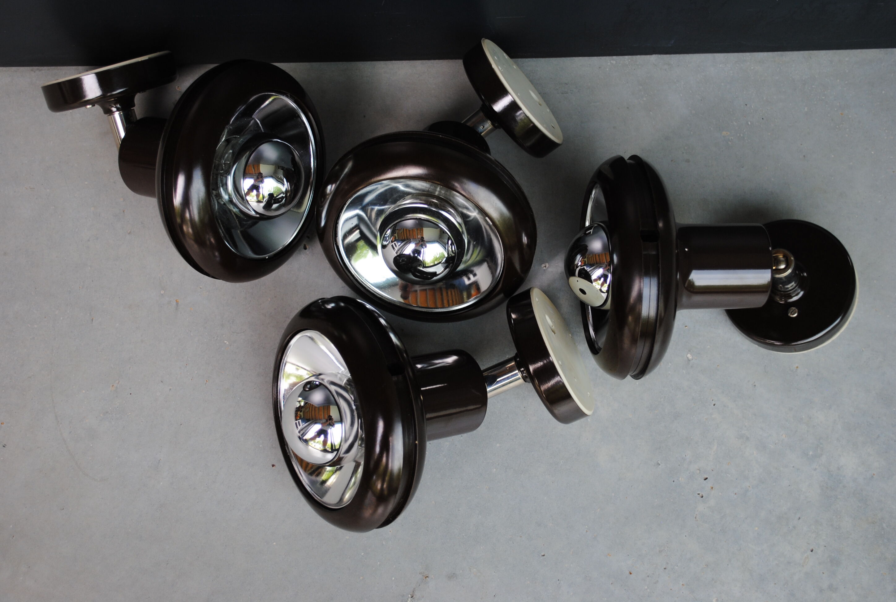 Set of 4 wall lamps Raak year 70