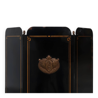 French black and gold Art Deco Fireplace Screen, 1930s