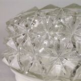 Mid century clear round crystal glass ceiling wall flush mount lamp