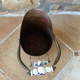 Pink hammered copper coal bucket and porcelain handles