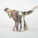 Ceramic bird sculpture, Italian design, 1970s, manufacturer: F. Ferroni