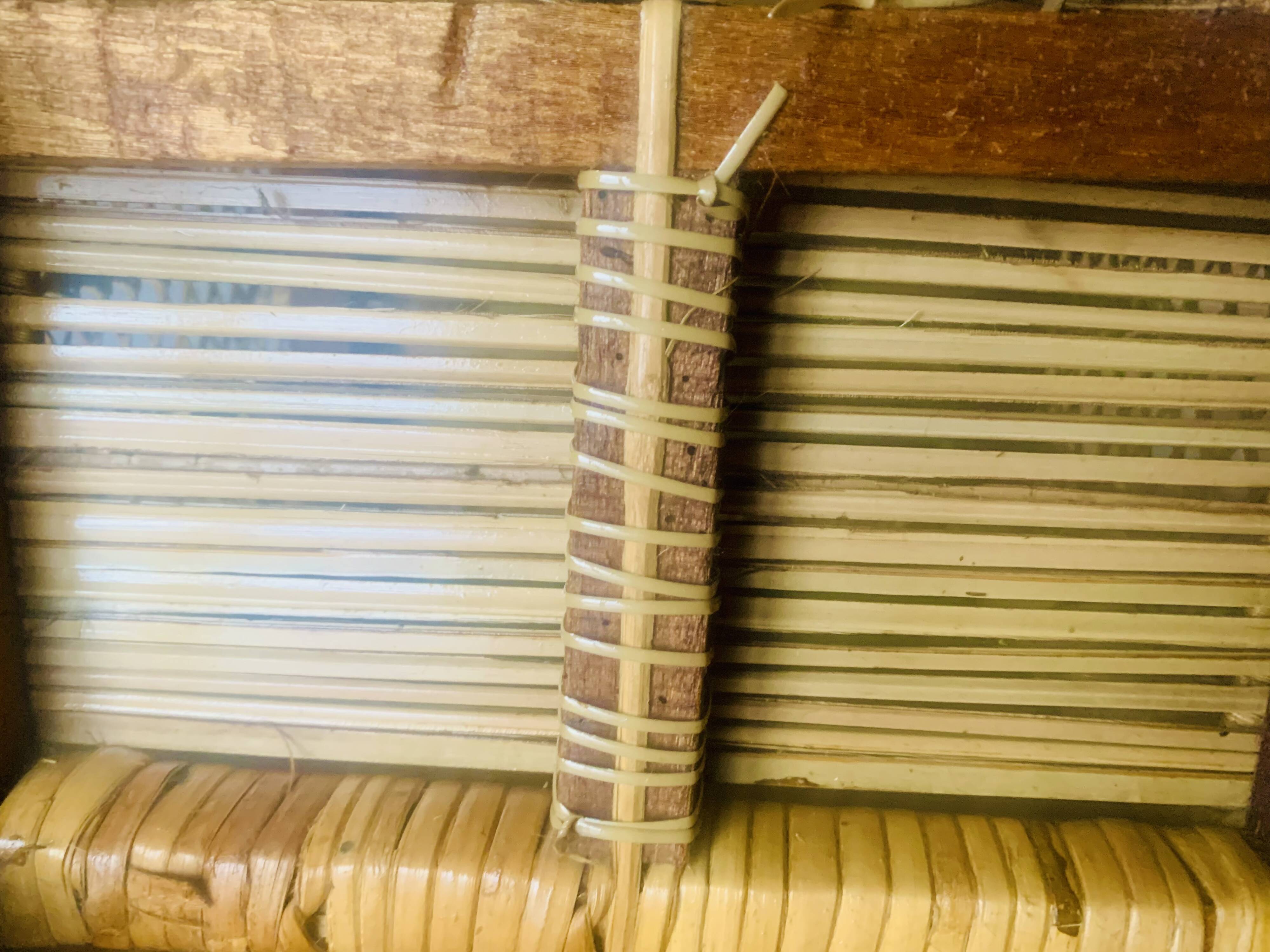 Vintage rattan and wicker shelf