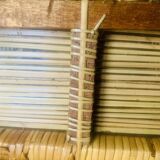 Vintage rattan and wicker shelf