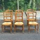 6 Provençal Louis XV chairs in solid wood with rush seats from 1970.