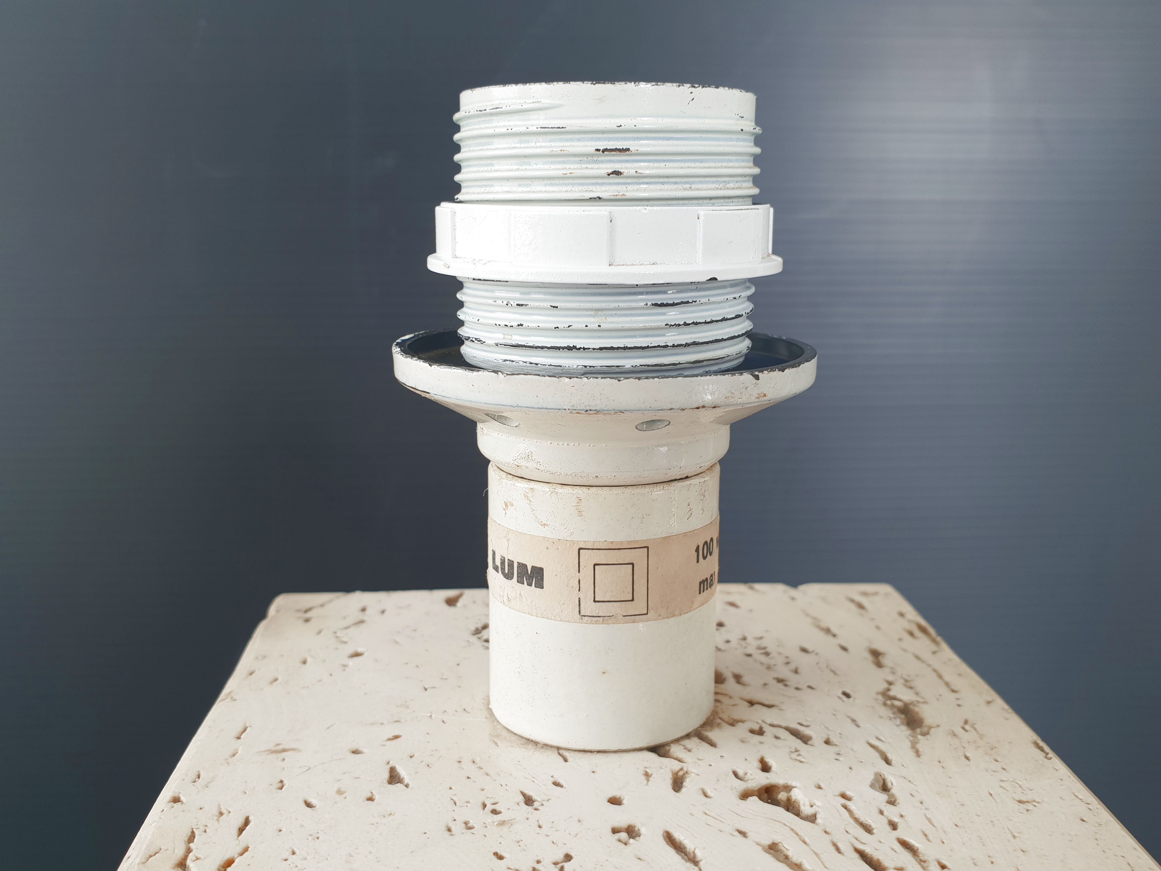 LUM lamp foot in vintage 1970 travertine