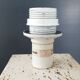 LUM lamp foot in vintage 1970 travertine