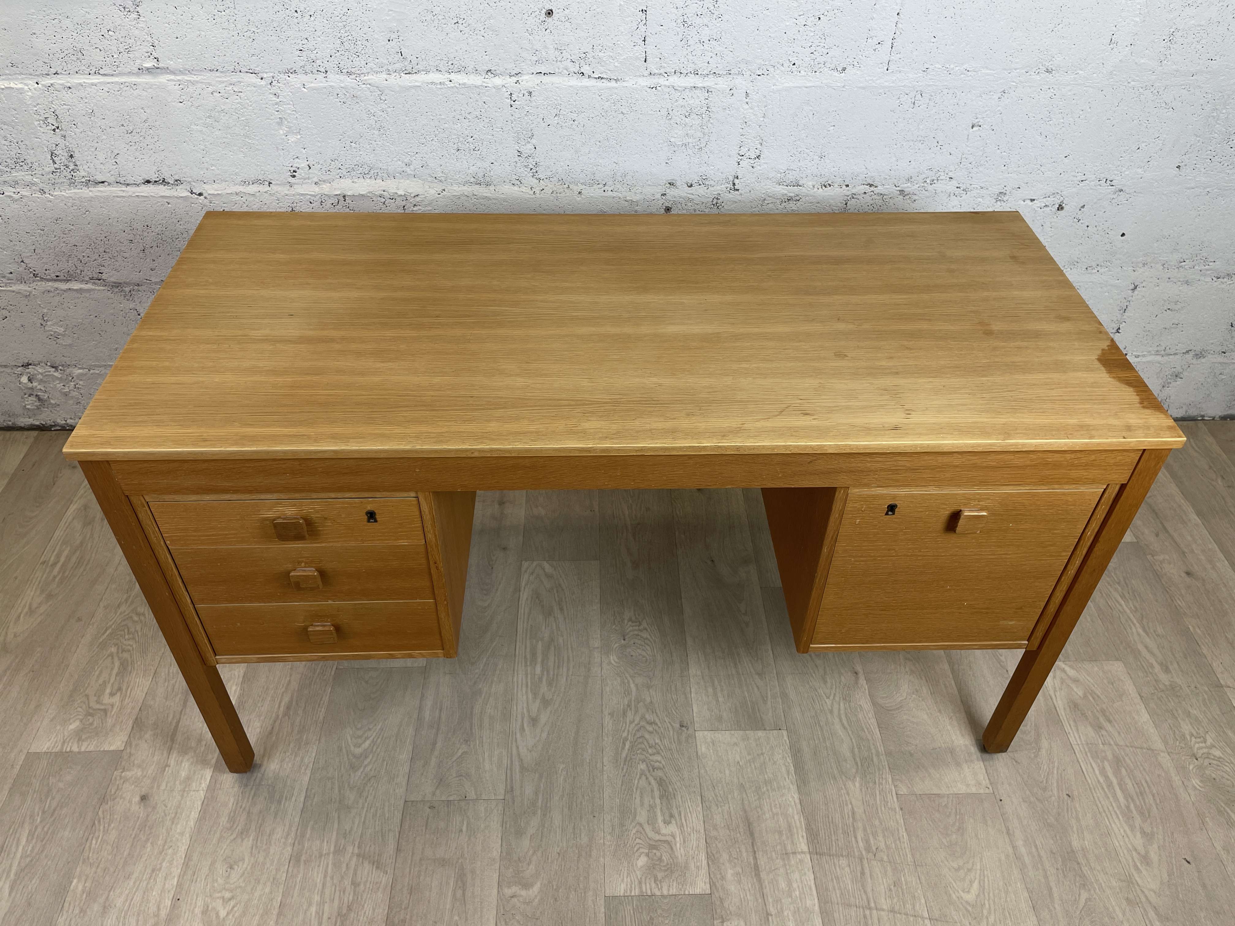 Vintage scandinavian oak office, 60s