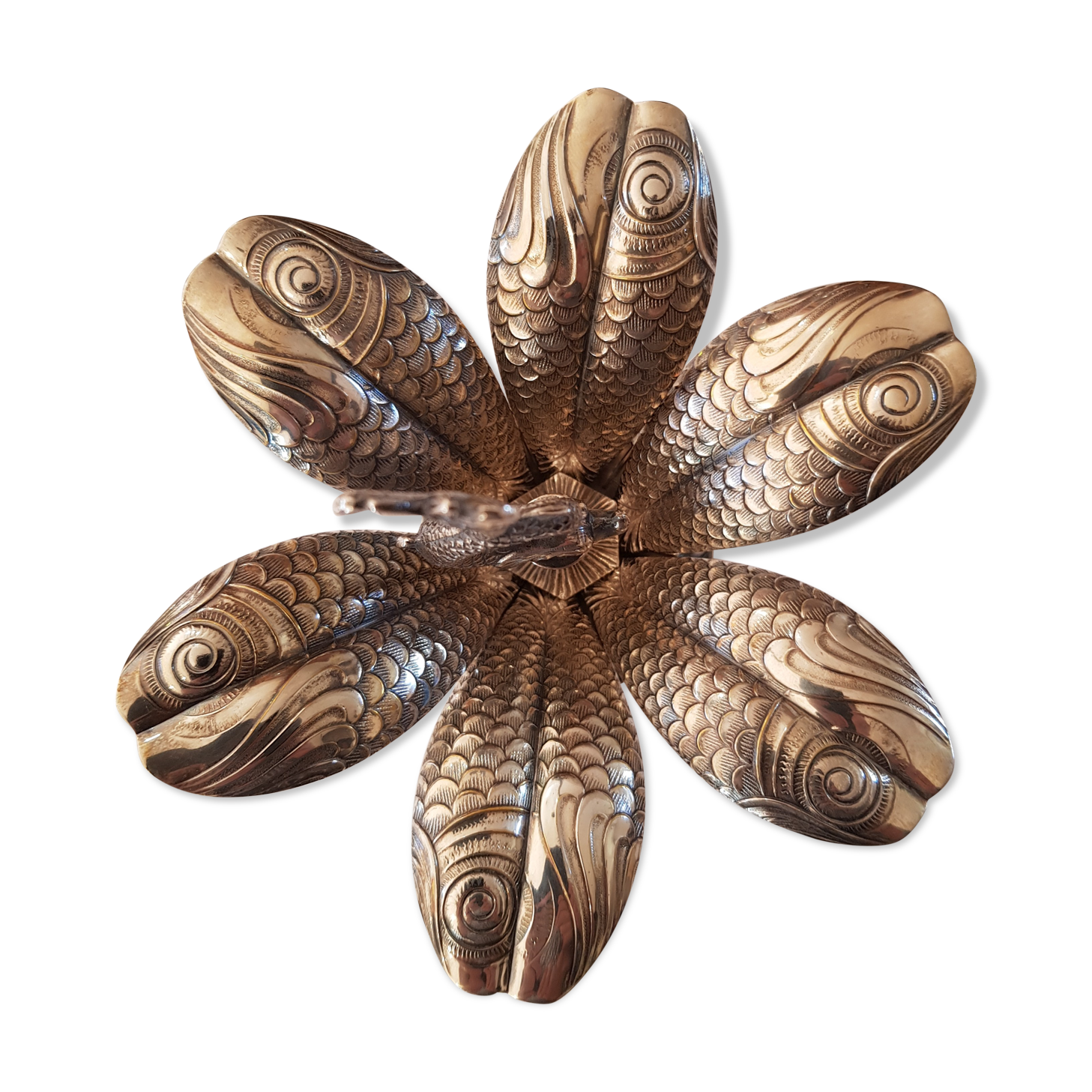 Old silver table ashtray