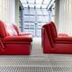 Nicoletti Salotti Italian Designer - Armchair and sofa set 2 places in red leather