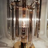 Paire de lampes de table avec des cristaux verticaux rigides 1980