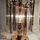 Pair of table lamps with rigid vertical crystals 1980