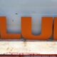 4 lettres industrielles des années 70 en aluminium