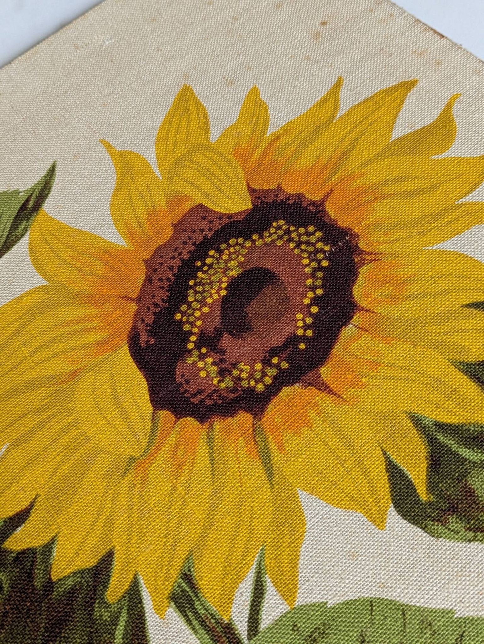 Vintage painting on linen "The Sunflowers" by Irmgard Gutsche 60s/70s