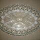 Oval compartmentalized plate in transparent glass
