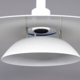 Danish design white metal rise and fall lamp, 1980s