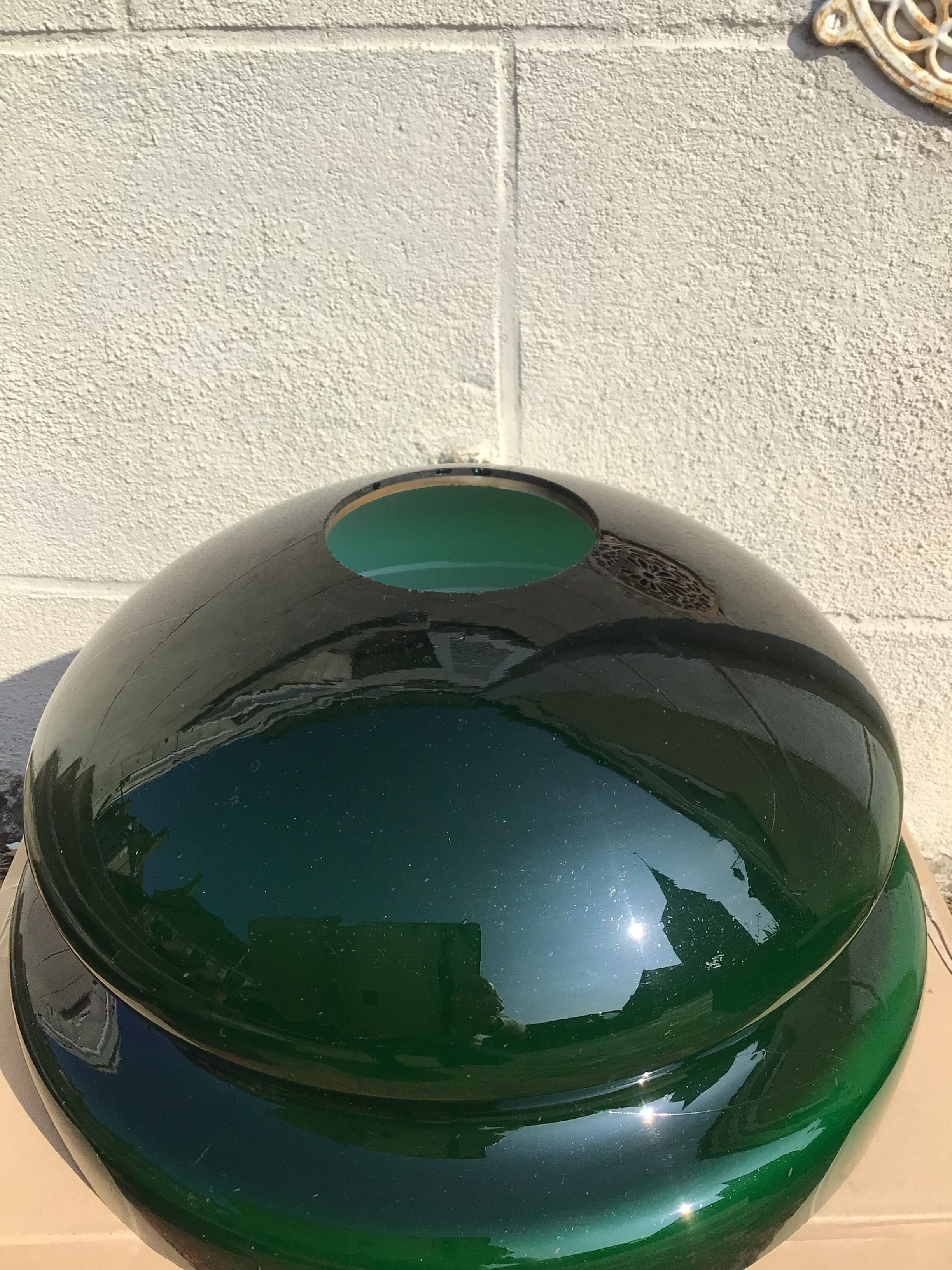 Green opaline lampshade early XXth