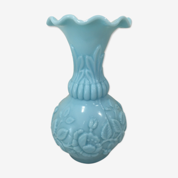 Blue opaline vase