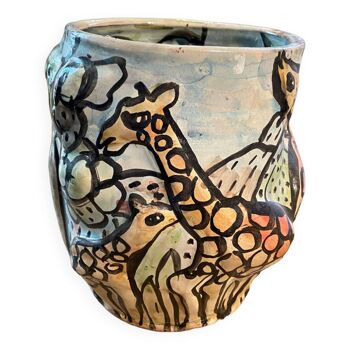 Giraffe contemporary artist vase