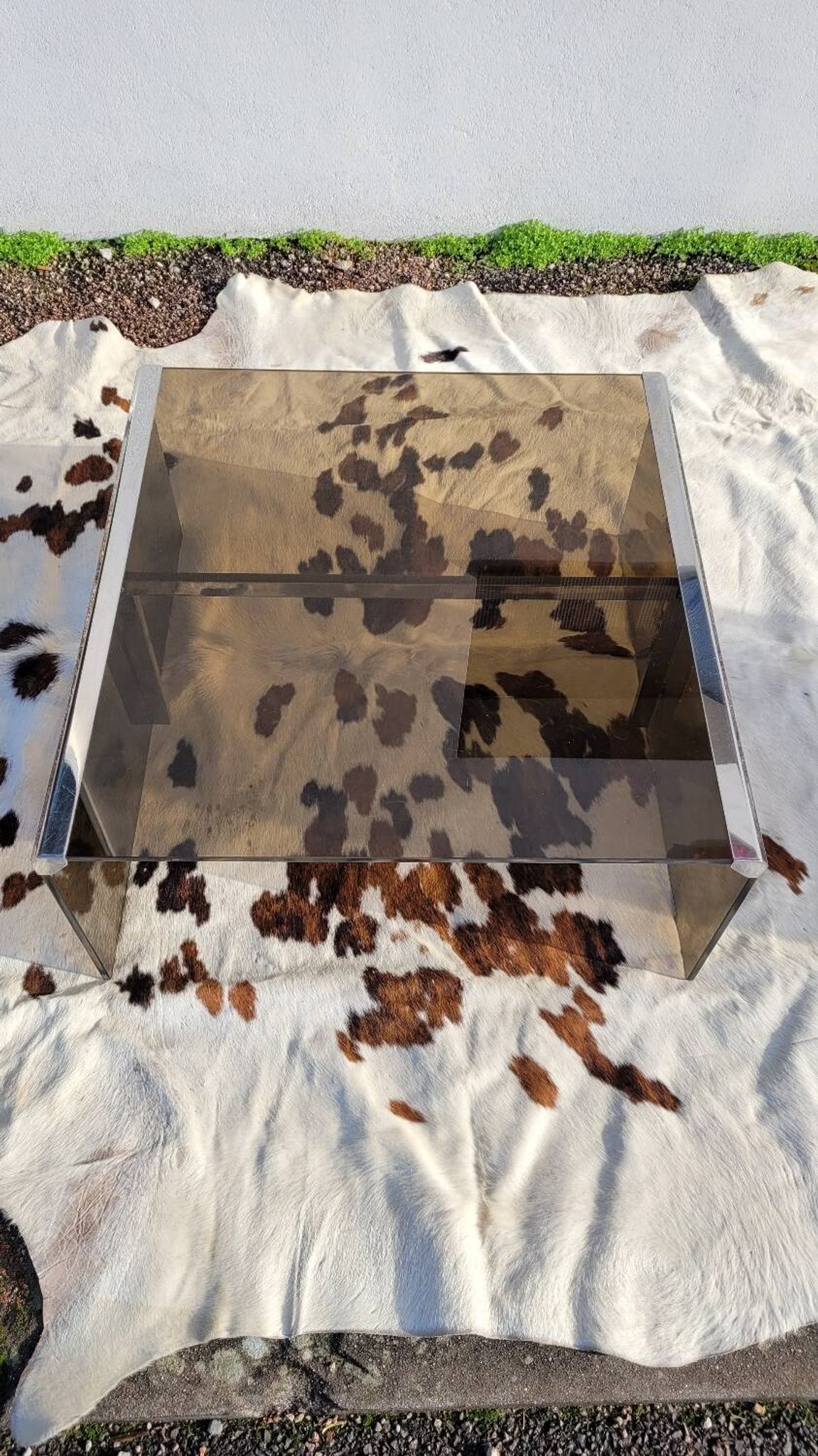 Smoked glass coffee table by Galloti and Radice Italy, 1970s