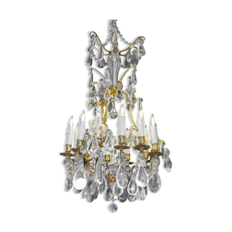 Nineteenth century crystal chandelier, gilded bronze
