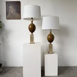 Paire de lampes de table Philippe Barbier années 70