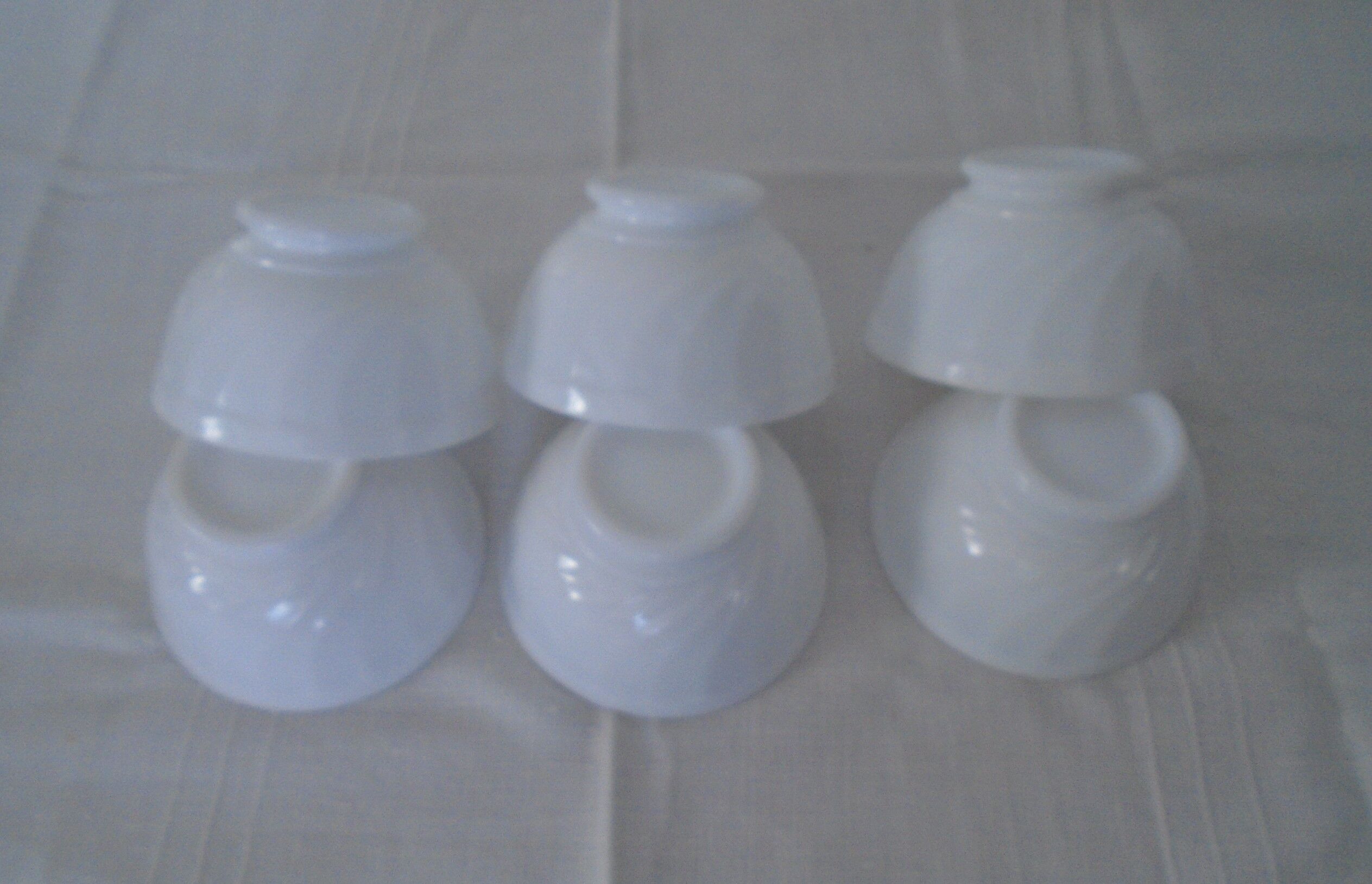 6 white bowls with arcopal twists france