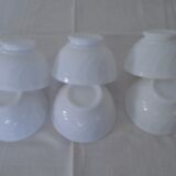 6 white bowls with arcopal twists france