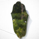 Art deco mirror, wall mirror, Fatma's hand shaped mirror, bevelled mirror