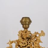Hollywood Regency lamp base in exploded bronze and quartz Claude Victor Boeltz 1980