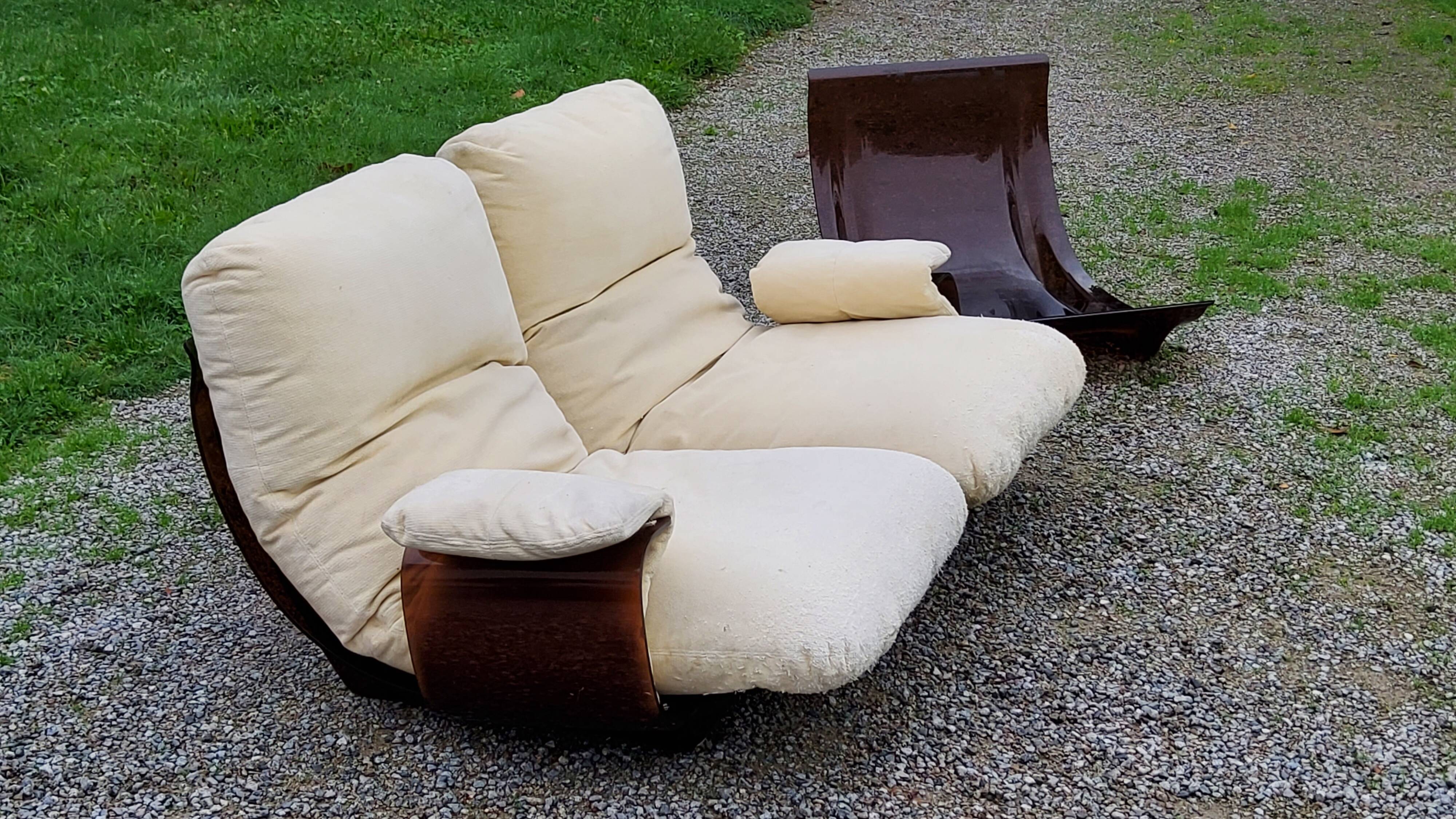 Michel Ducaroy Ligne Roset Marsala model designer sofa and 1970s armchair shell