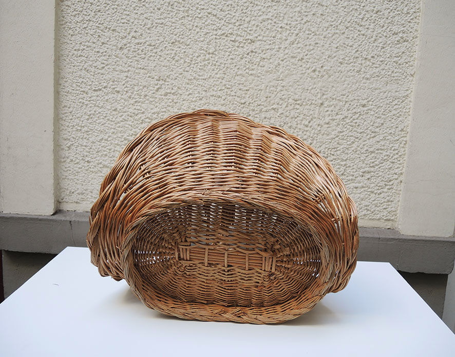 Old light wicker log basket