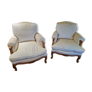 lot de 2 bergères style - louis