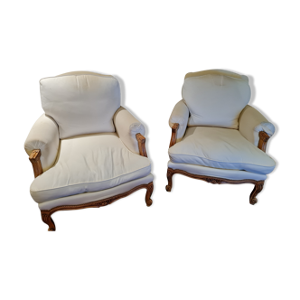 Lot de 2 bergères style Louis XV