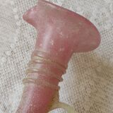 Pink glass paste vase