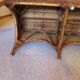 Two-seater banquette in woven rattan, wood and bamboo, 1980s.