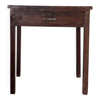 Meuble de métier ancien indonésien en teck à un tiroir H82,5 L76x49