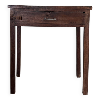 Antique Indonesian teak workbench with one drawer H82.5 L76x49.