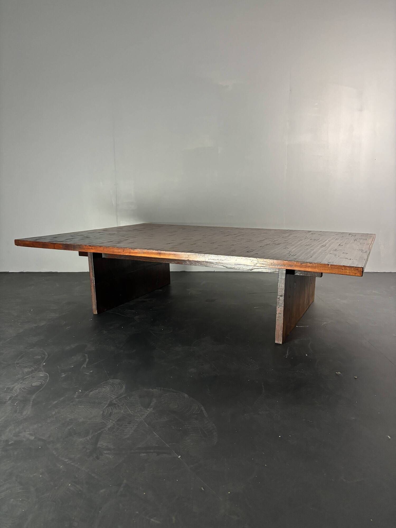 Low Japandi bamboo wabi sabi coffee table by Axel Vervoordt, Belgium 1980s