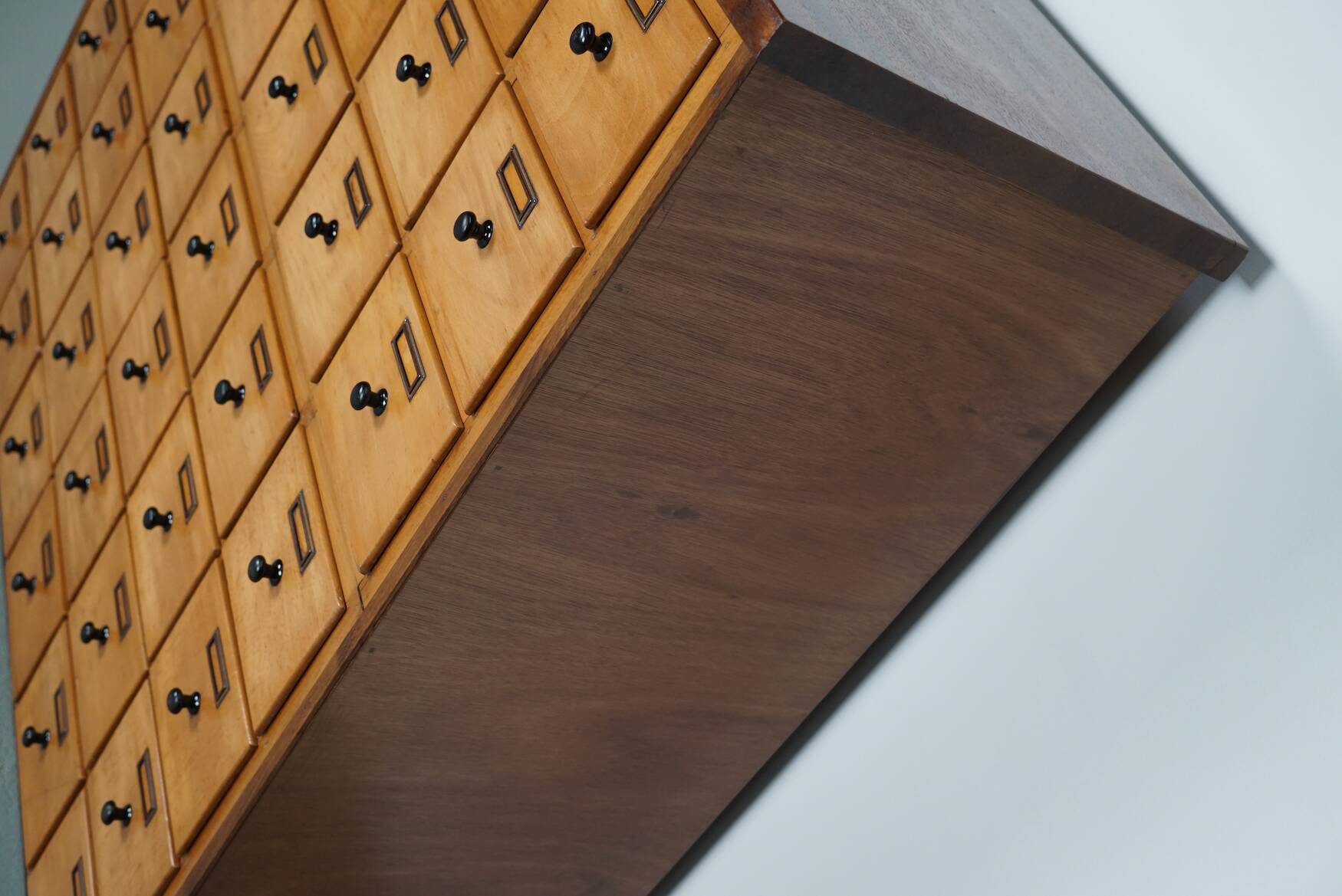 Dutch Beech Industrial Apothecary / Workshop Cabinet, circa 1950s