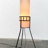 Mid-century tripod rocket floor lamp from the GDR of East Germany by Leuchtenbau Saller, 1960s.
