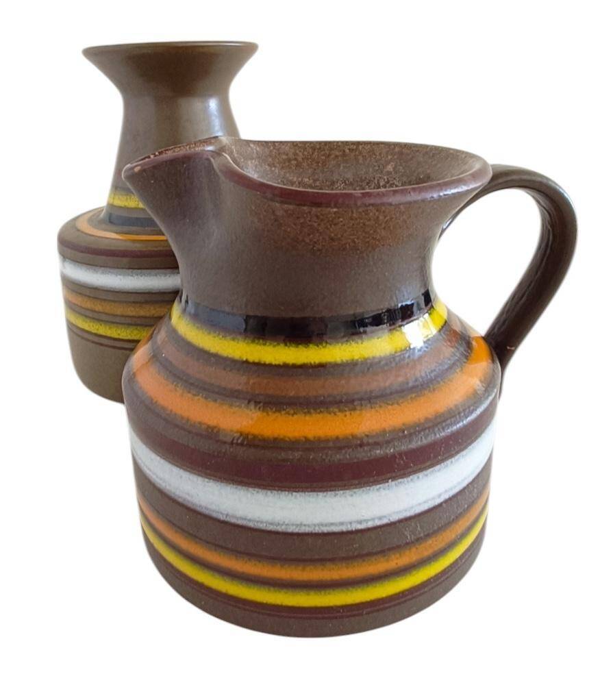 Bitossi Ceramic Vase and Pitcher Set by Aldo Londi, Handmade in Italy