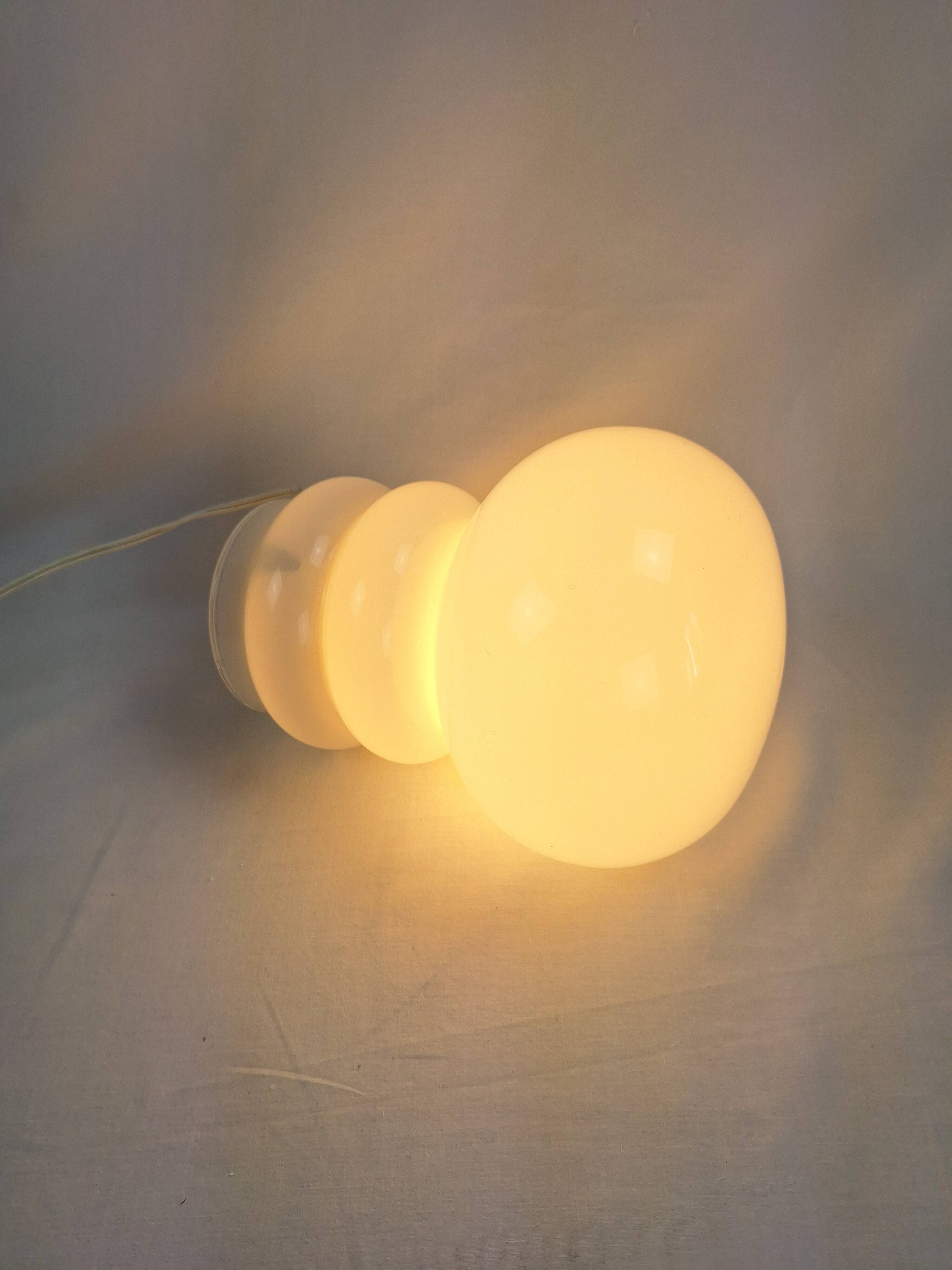 Lampe verre 70s vintage space age art déco