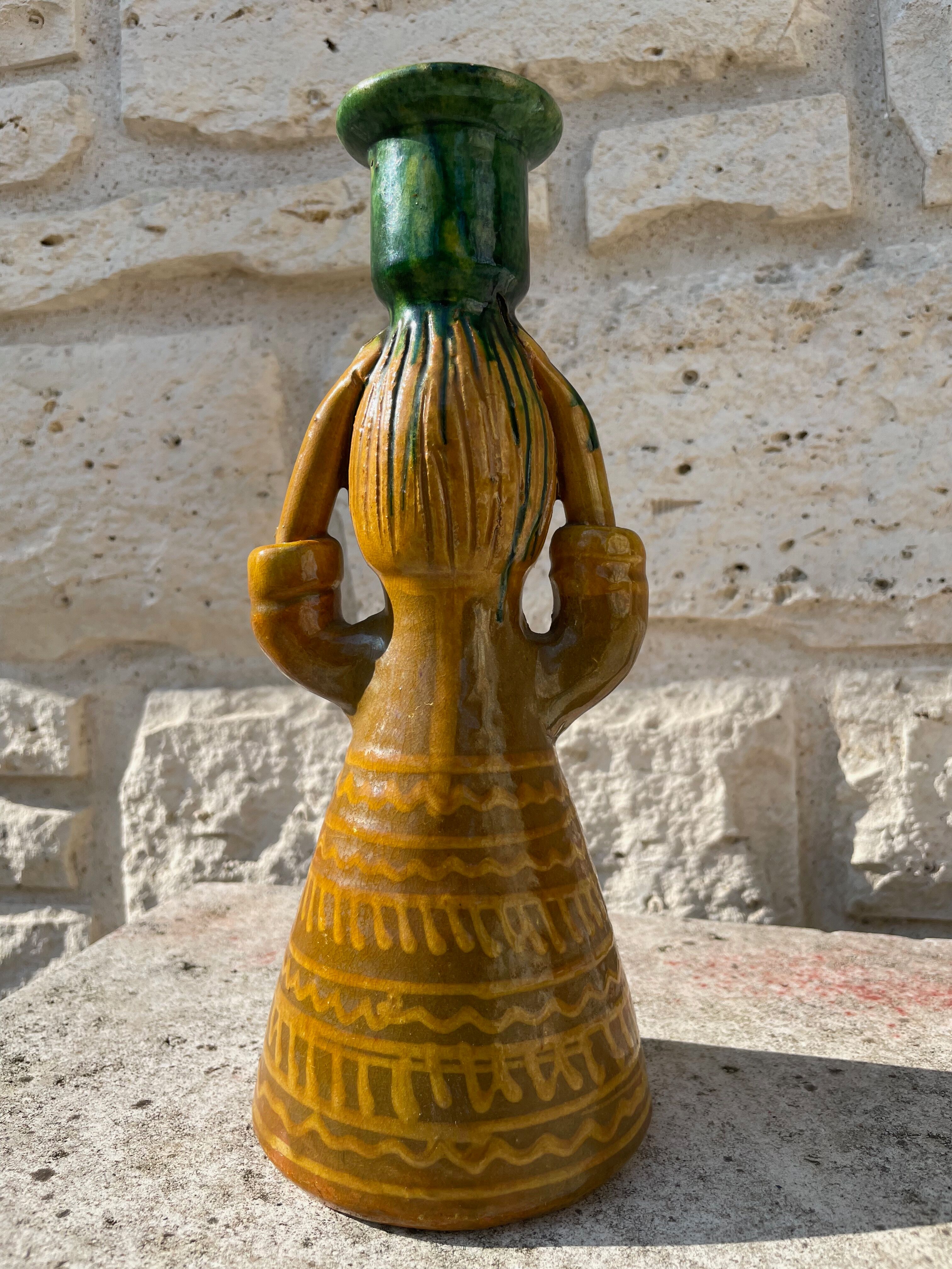 Picasso terracotta candle holder