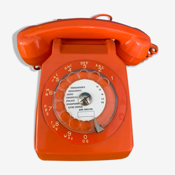 Téléphone vintage socotel orange