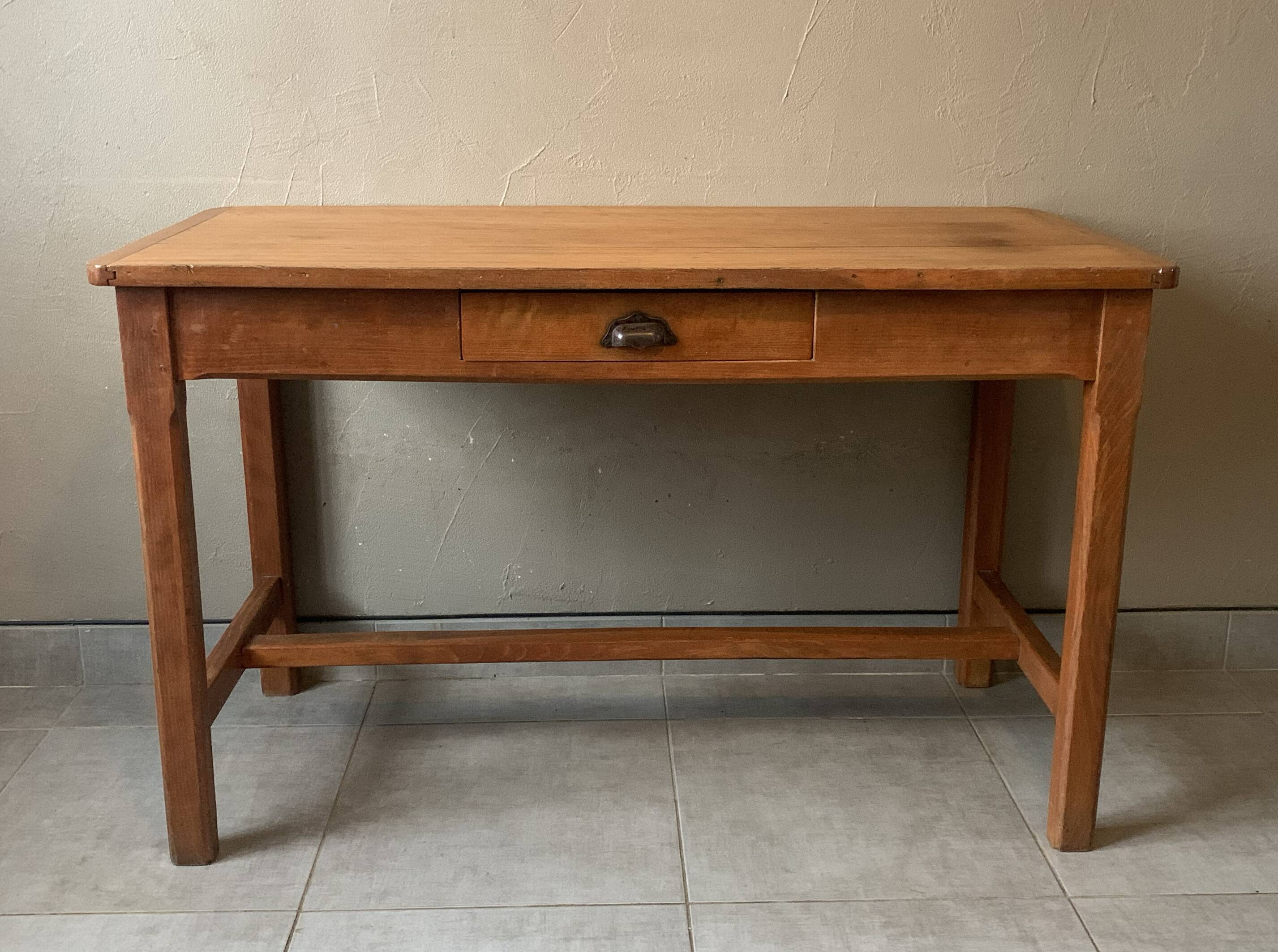 1950s solid wood farmhouse desk/table